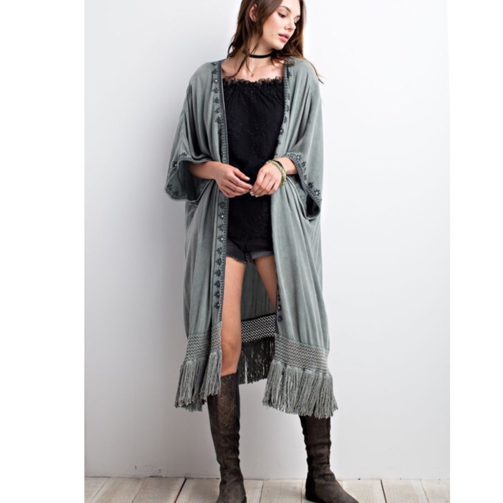 Embellished fringe kimono | Function & Fringe